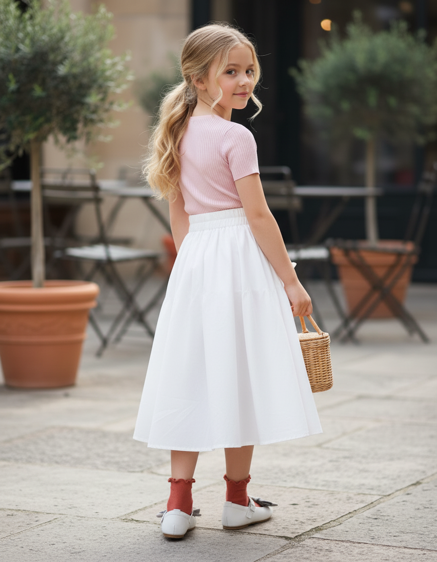 Jupe Longue Blanche À Nœuds Chic