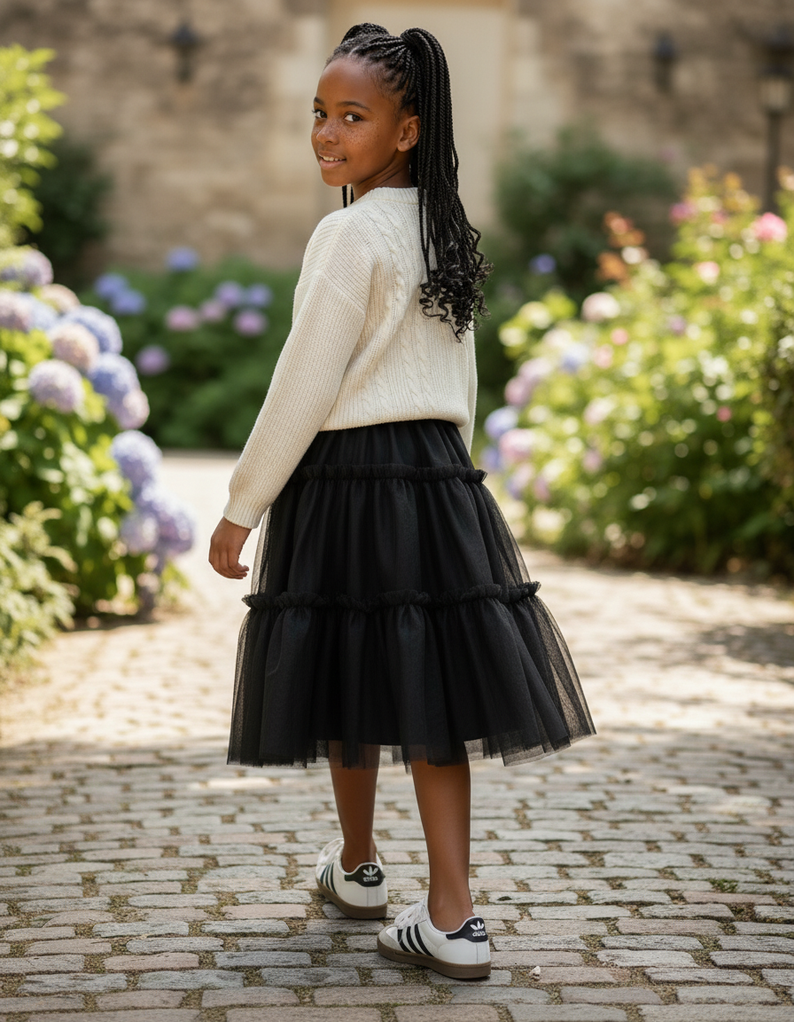 Jupe Longue Noire Tulle Volumineuse Chic