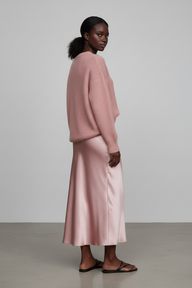 Jupe Longue Satinée Fluide Élégante