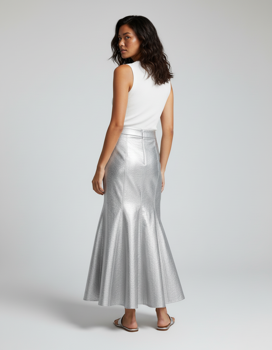 Jupe Métallisée Longue