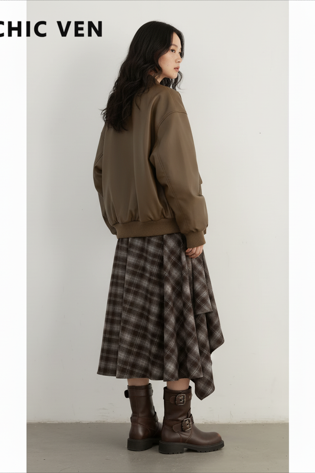 Jupe Longue Laine Carreaux