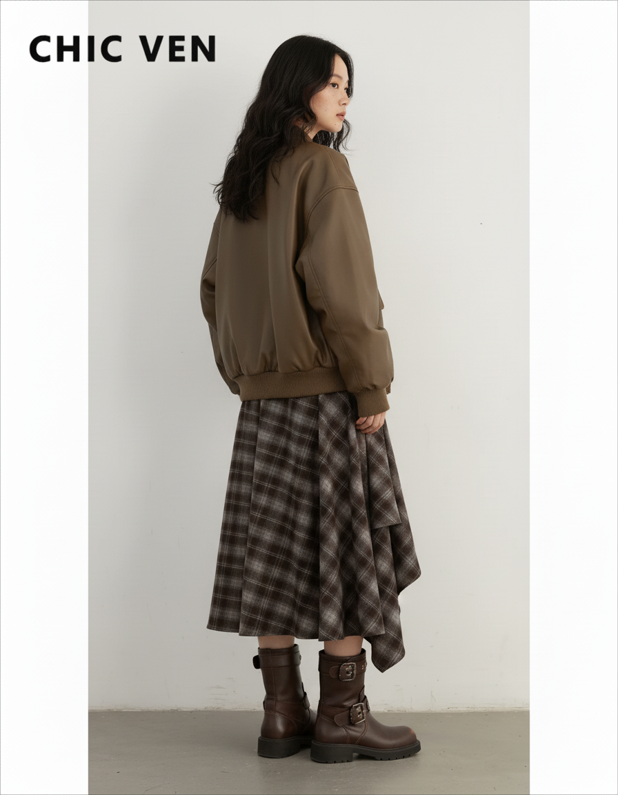 Jupe Longue Laine Carreaux