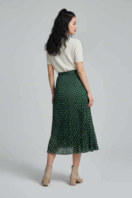 Jupe Longue Verte A Pois