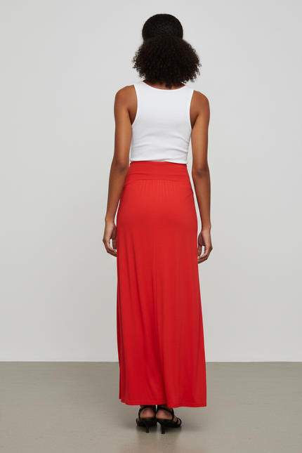 Jupe Longue Fendue Rouge