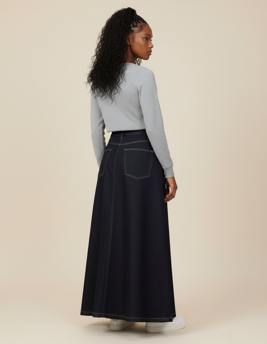 Jupe Longue Jean Brut