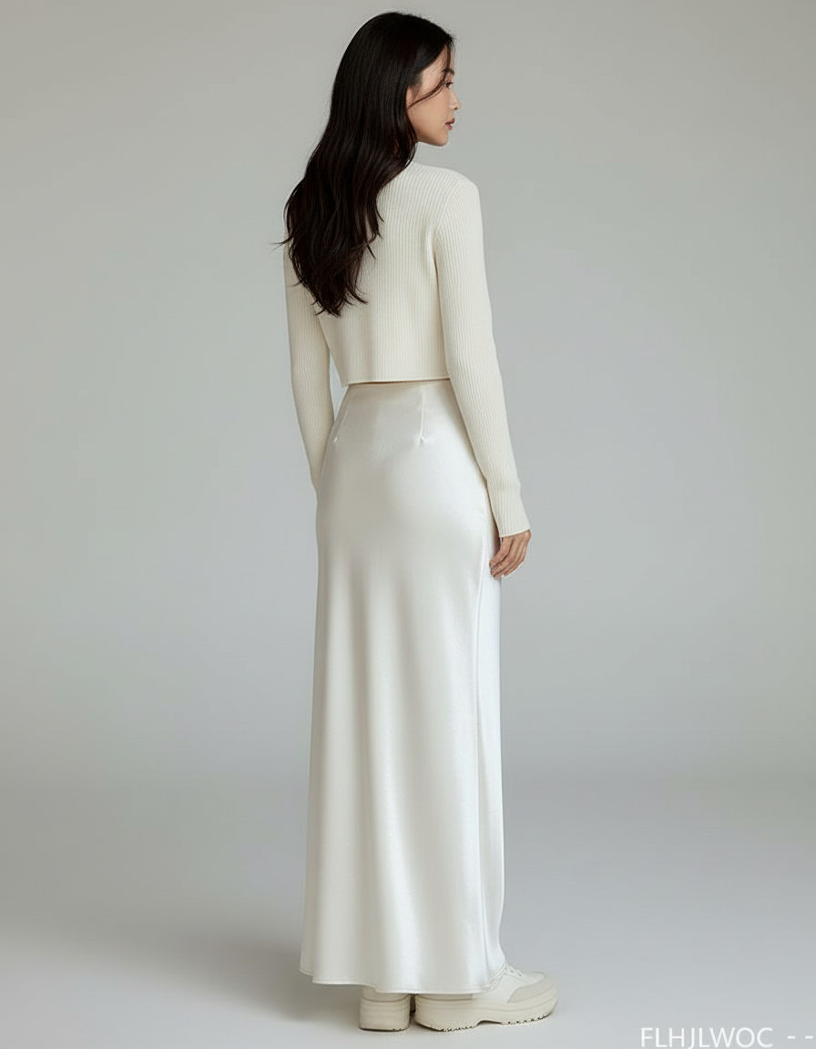 Jupe Longue Évasée Taille Haute