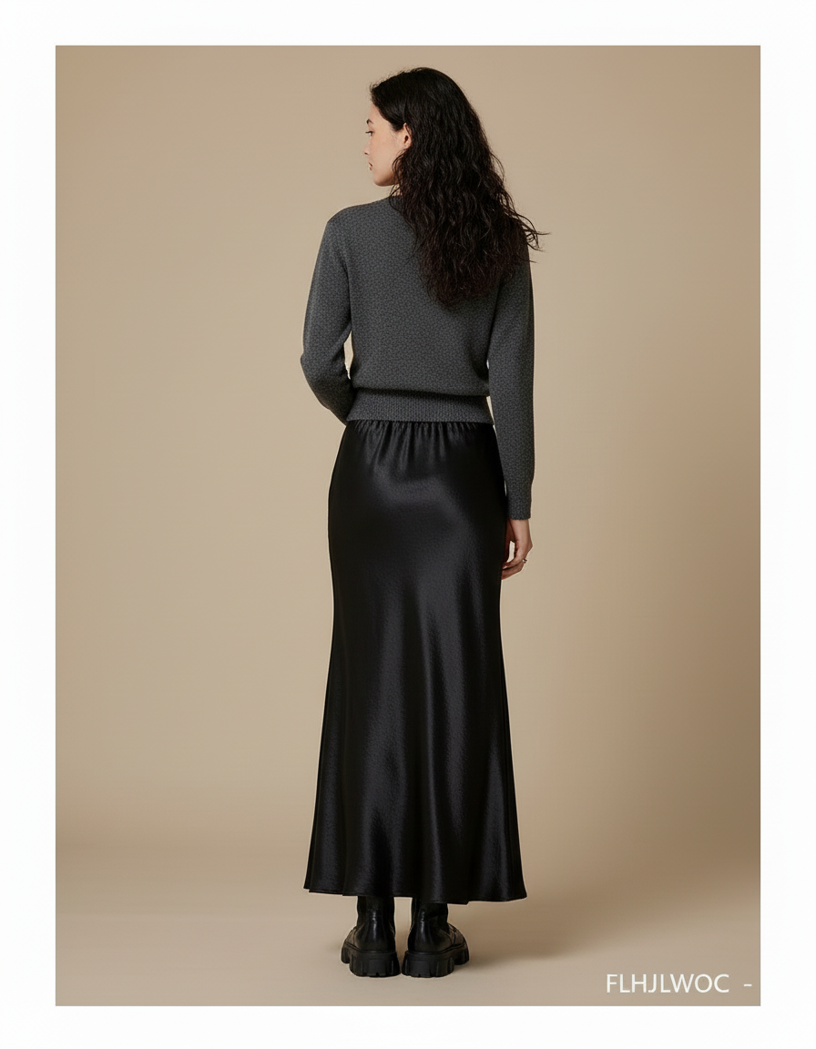 Jupe Longue Noire Moulante