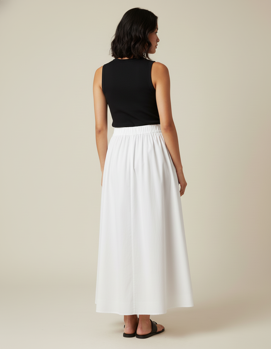 Jupe Longue En Popeline