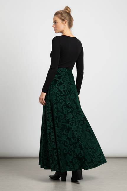 Jupe Longue Verte Fleurie