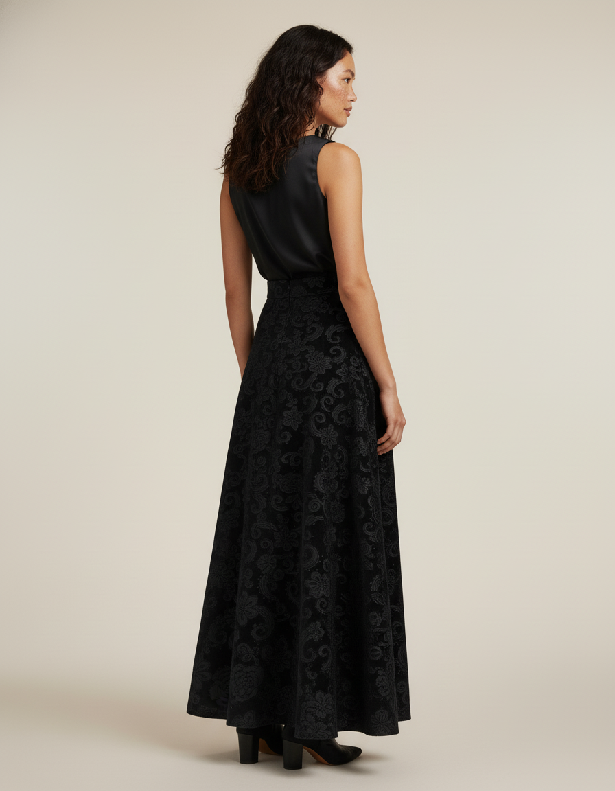 Jupe Longue Soirée Taille Haute