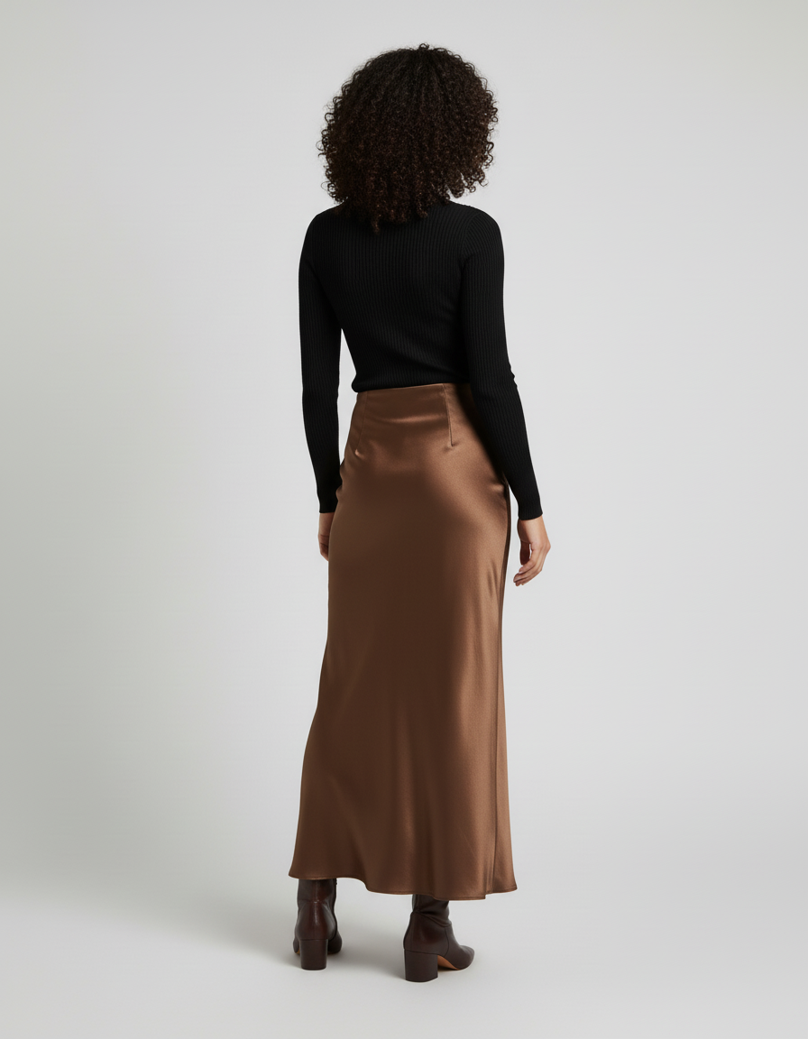 Jupe Longue Effet Soie