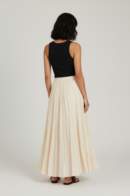 Jupe Plissée Longue Chic