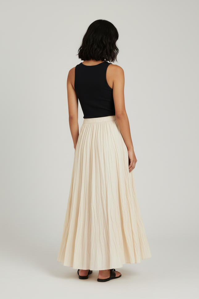 Jupe Plissée Longue Chic