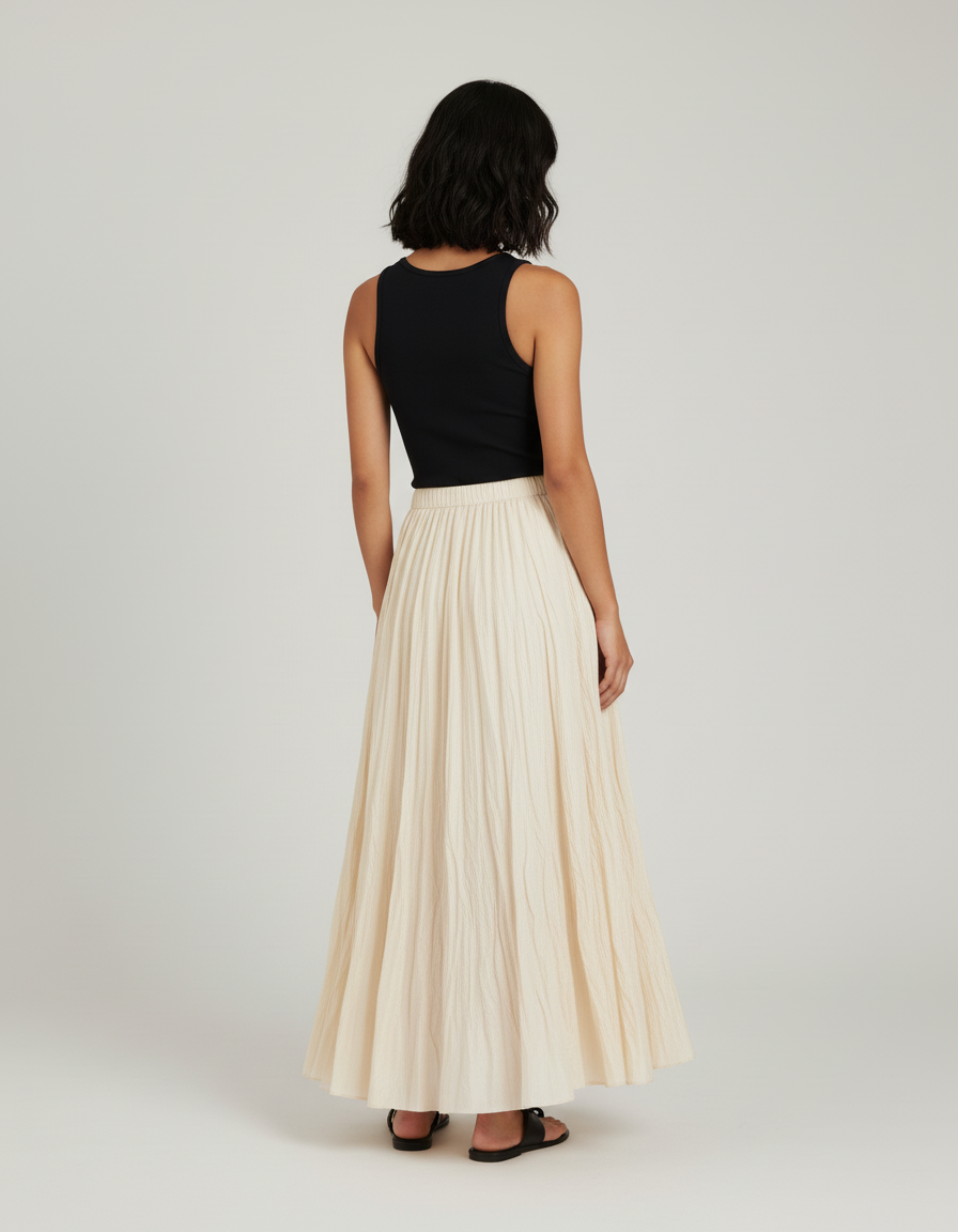 Jupe Plissée Longue Chic