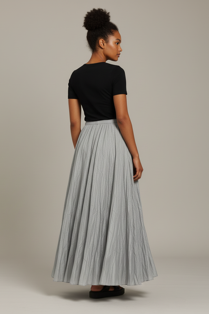 Jupe Longue Plissée Fluide