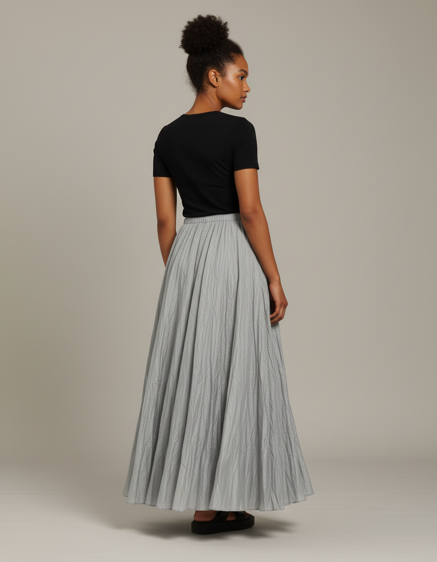 Jupe Longue Plissée Fluide