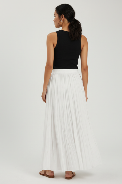 Jupe Longue Blanche Gaze De Coton