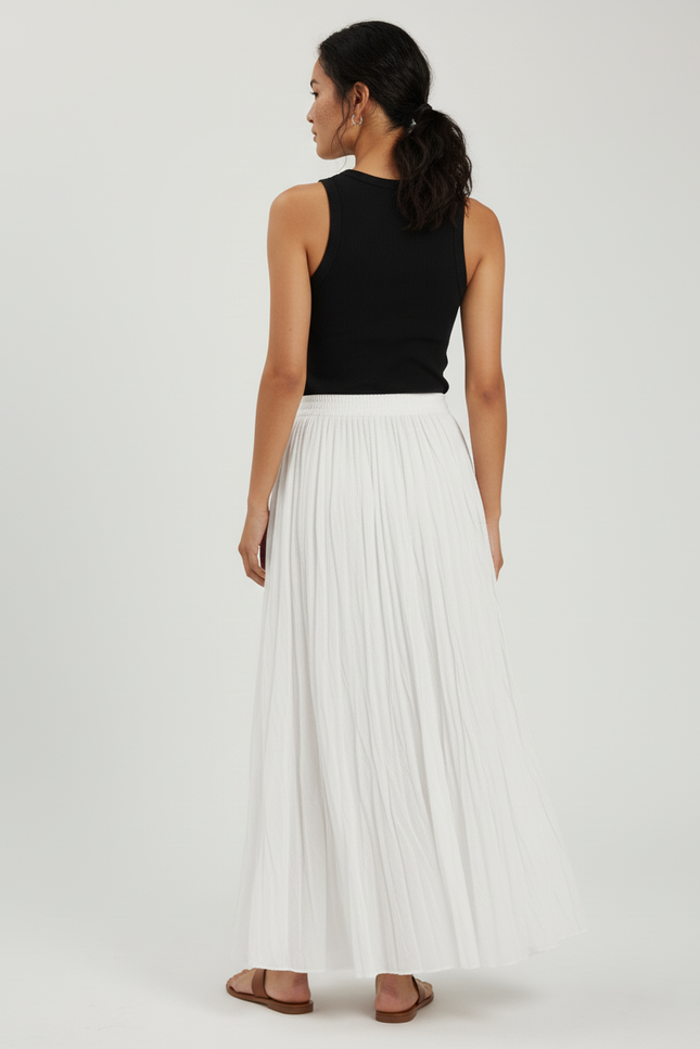 Jupe Longue Blanche Gaze De Coton