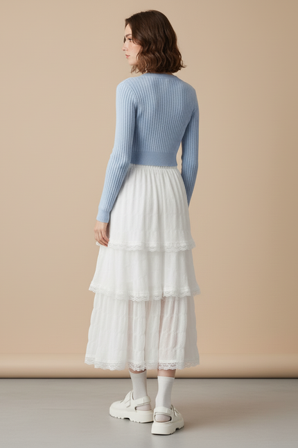 Jupe Longue Blanche Volants