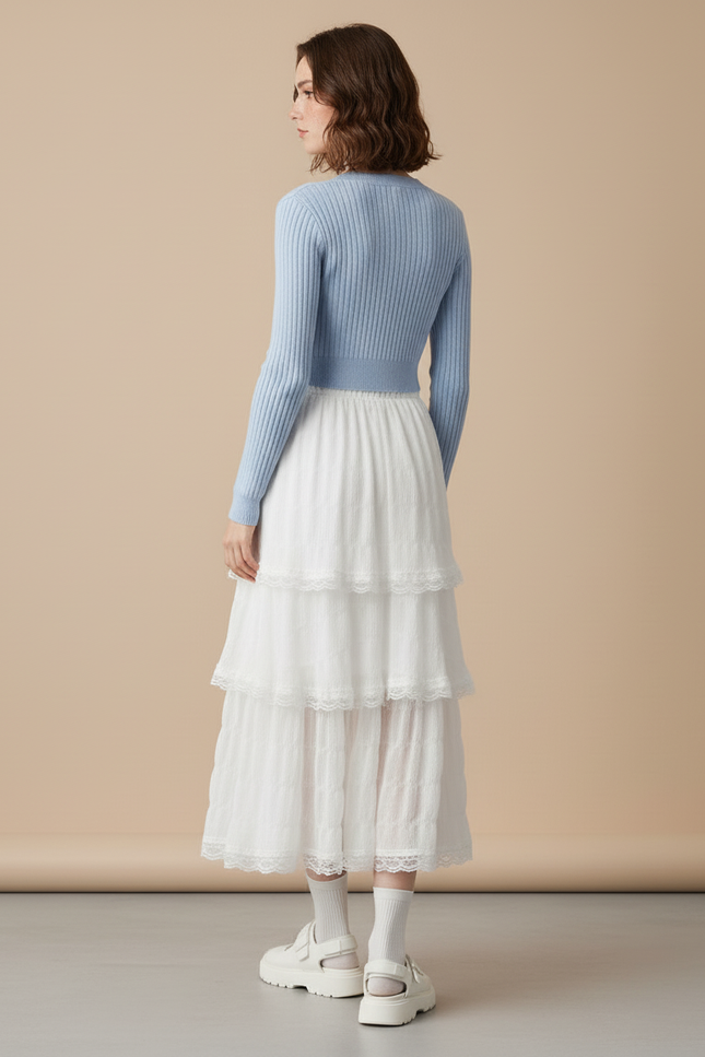 Jupe Longue Blanche Volants