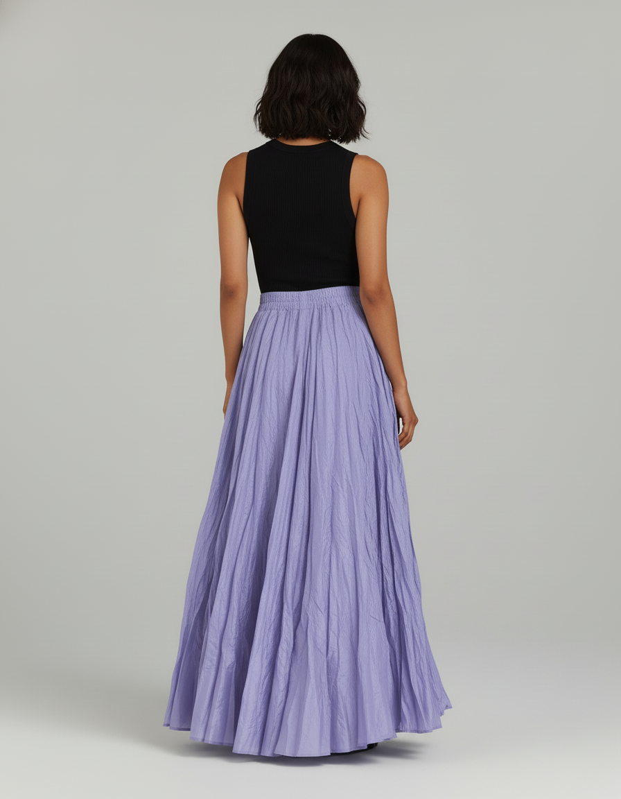 Jupe Longue Plissée Violette