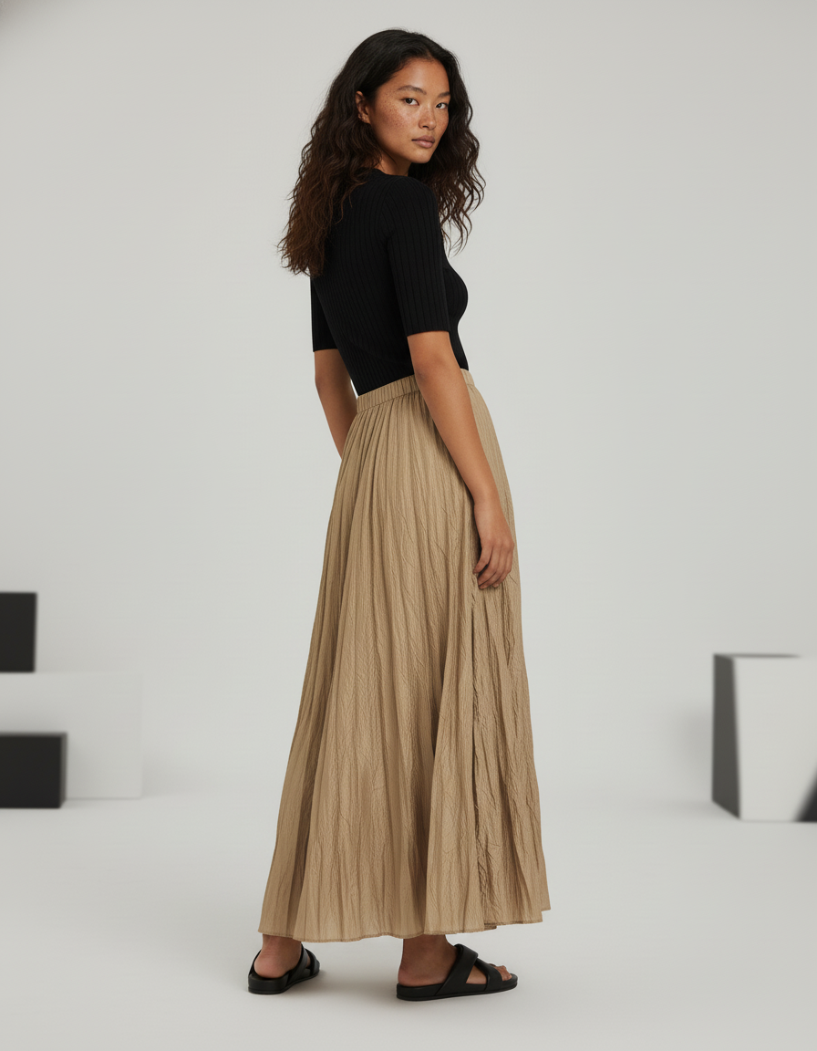 Jupe Longue Lin Beige