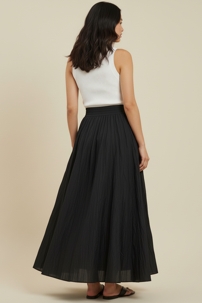 Jupe Longue Popeline Noire