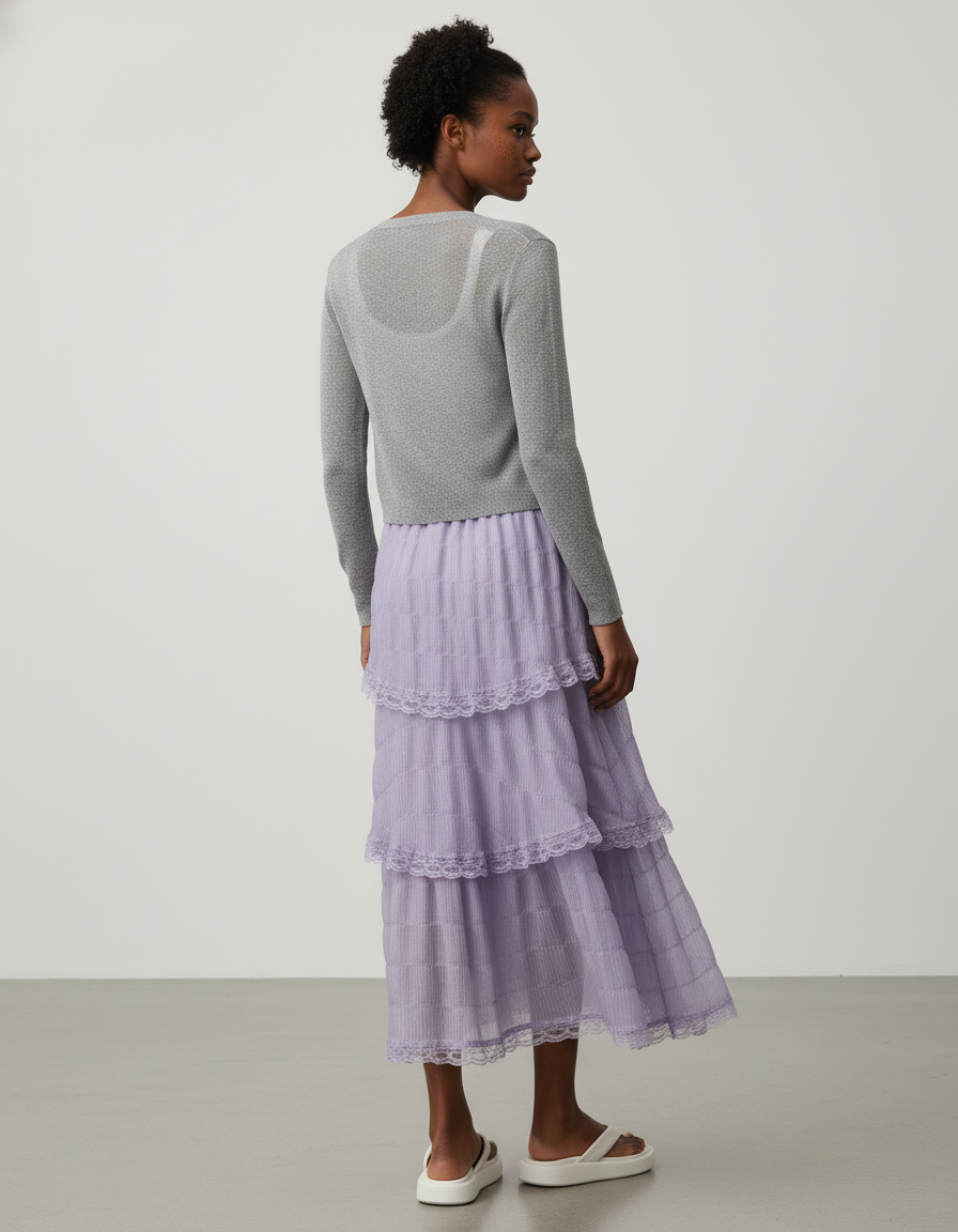 Jupe Longue Volants Superposés