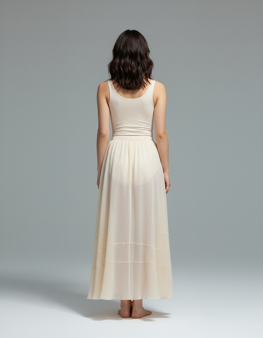 Jupe Longue Semi Transparente