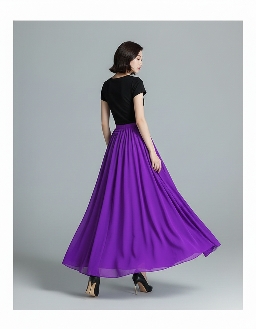 Jupe Longue Évasée Grande Taille