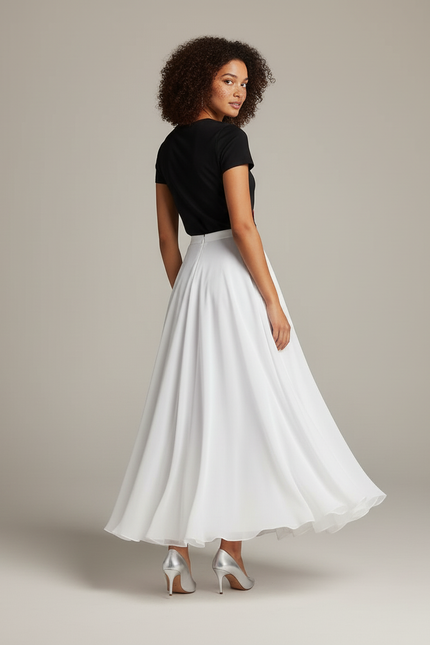 Jupe Longue Voile Blanche