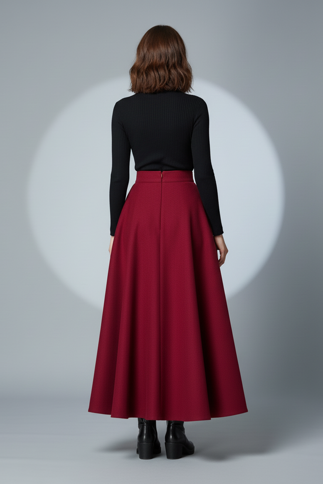 Jupe Longue En Laine Femme