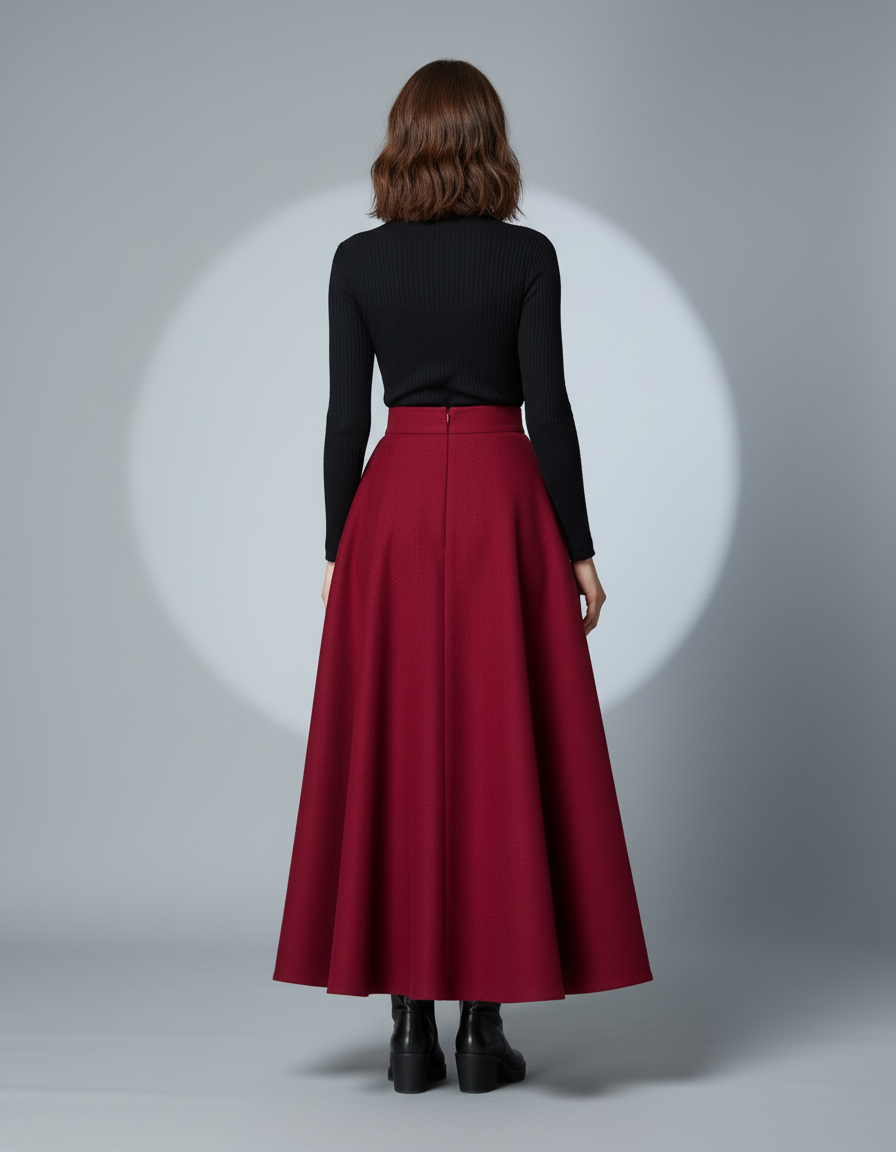 Jupe Longue En Laine Femme