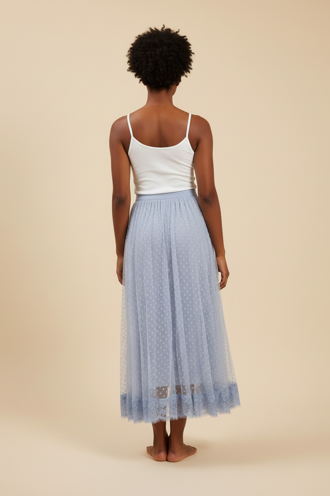 Jupe Longue Plissée Tulle