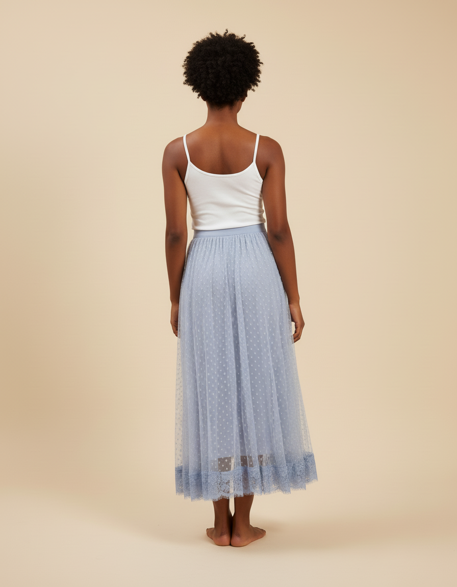 Jupe Longue Plissée Tulle