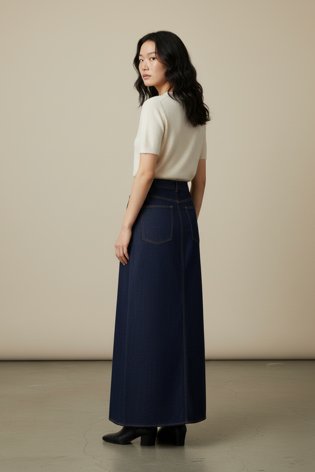 Jupe Longue En Jean Brut