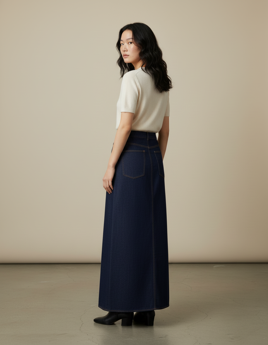 Jupe Longue En Jean Brut