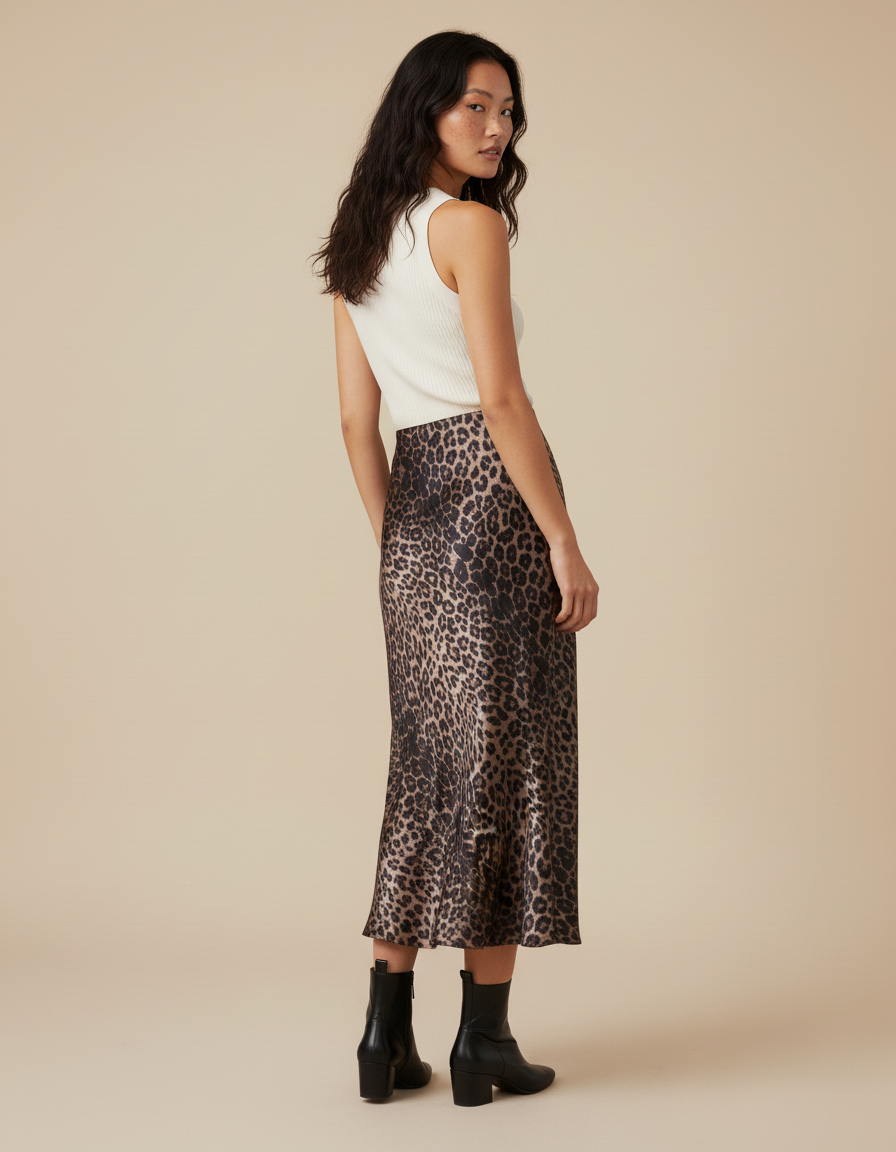 Jupe Longue Satin Imprimé