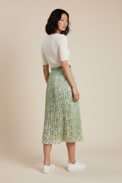 Jupe Plissée Longue Imprimée