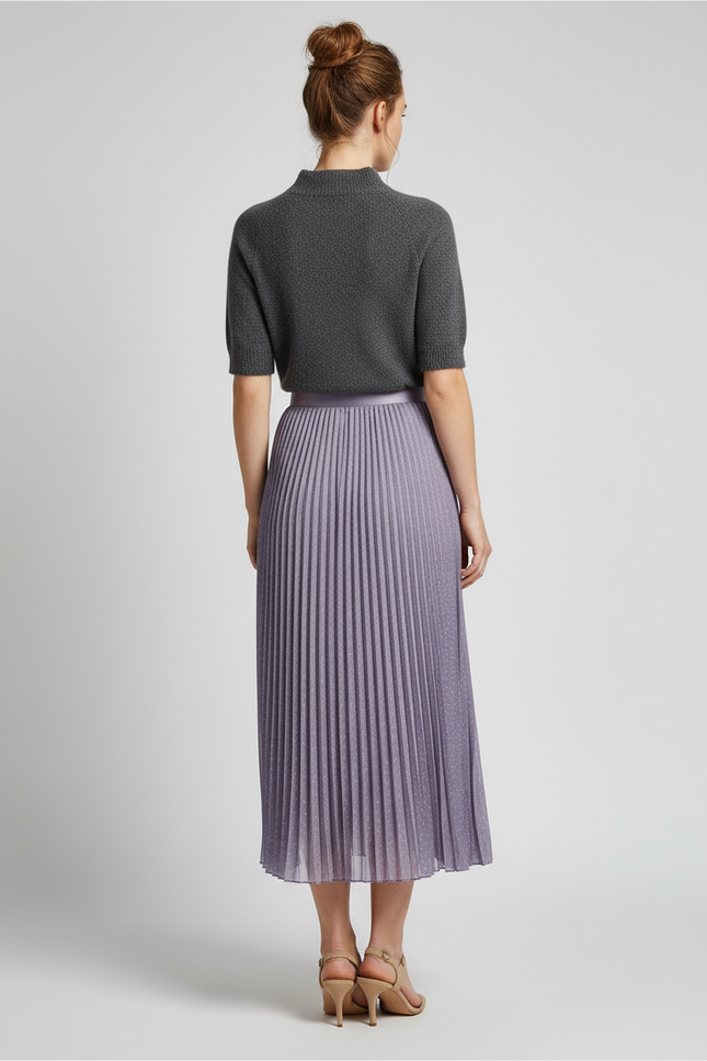 Jupe Longue Plissée Pois Élégante