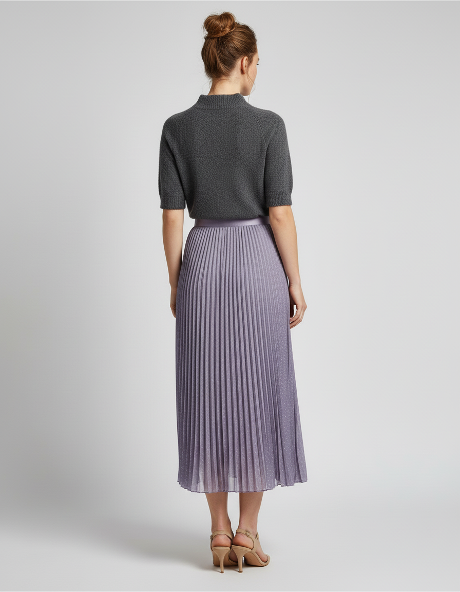 Jupe Longue Plissée Pois Élégante