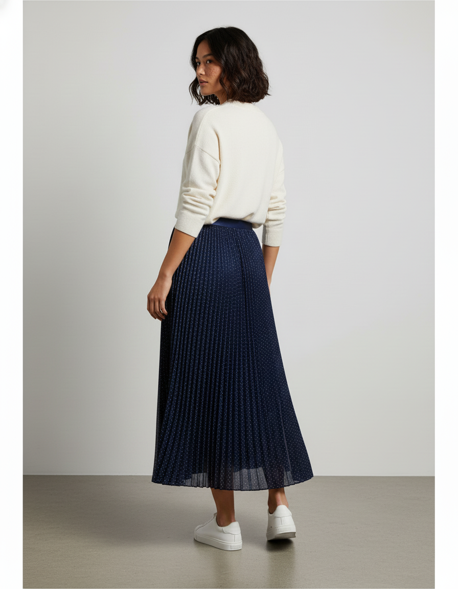 Jupe Longue Plissée Satin