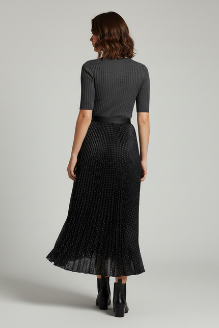 Jupe Longue Plissée Noire Grande Taille