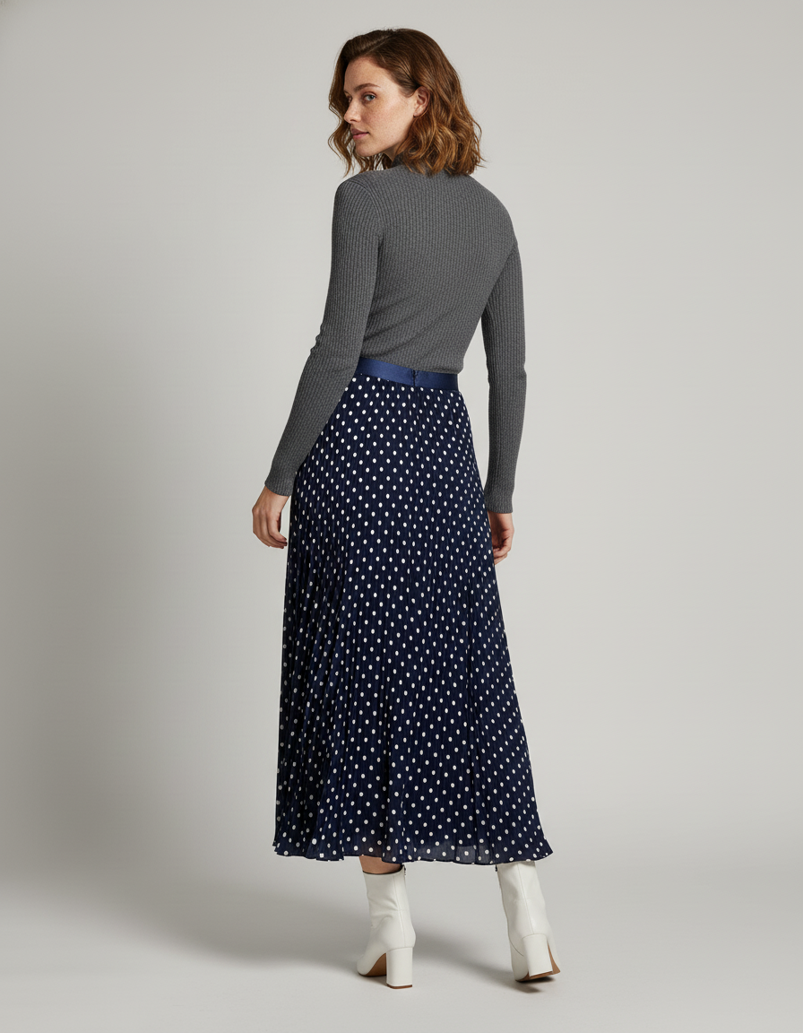 Jupe Longue Plissée Motif