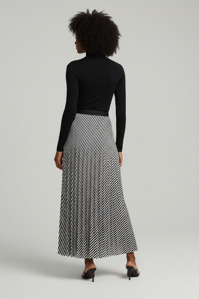 Jupe Longue Rayée Noir Et Blanc