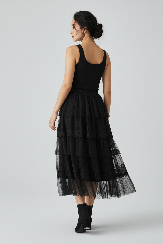 Jupe Longue Étagée