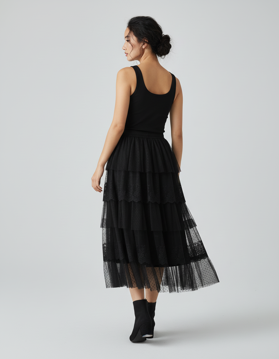 Jupe Longue Étagée