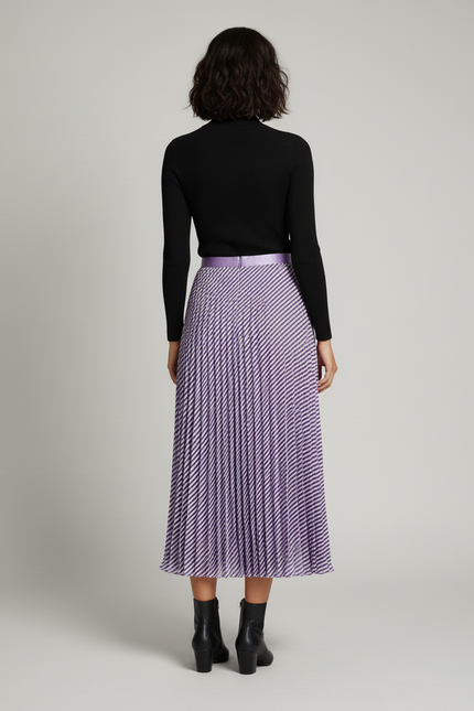 Jupe Longue Plissée Bicolore