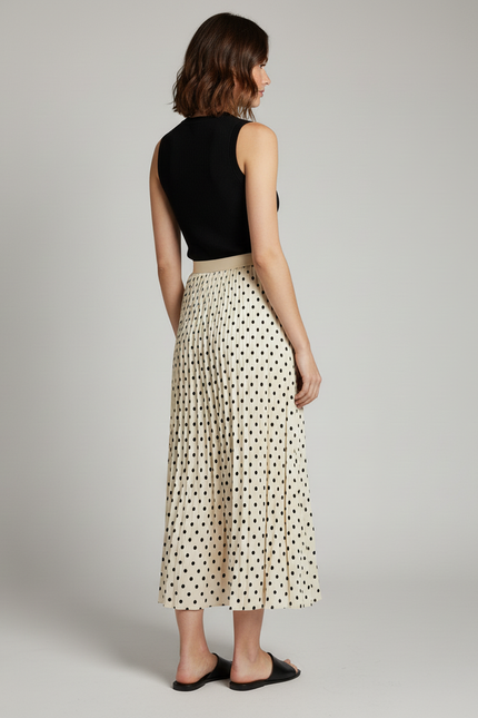 Jupe Longue Plissée À Pois Élégante Bohème