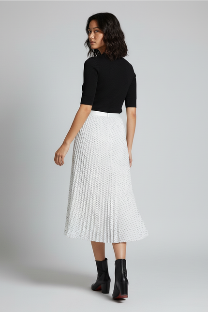 Jupe Longue Plissée À Pois Élégante Style